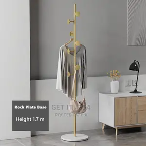 1.7m Marble Coat Hanger Floor Stand Coat Rack Home Clothing
