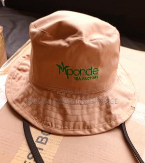 Trendy Branded Baige Bucket Hats - main view