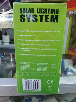 Complete Solar System 3 Bulbs + Solar + Battery + Cables