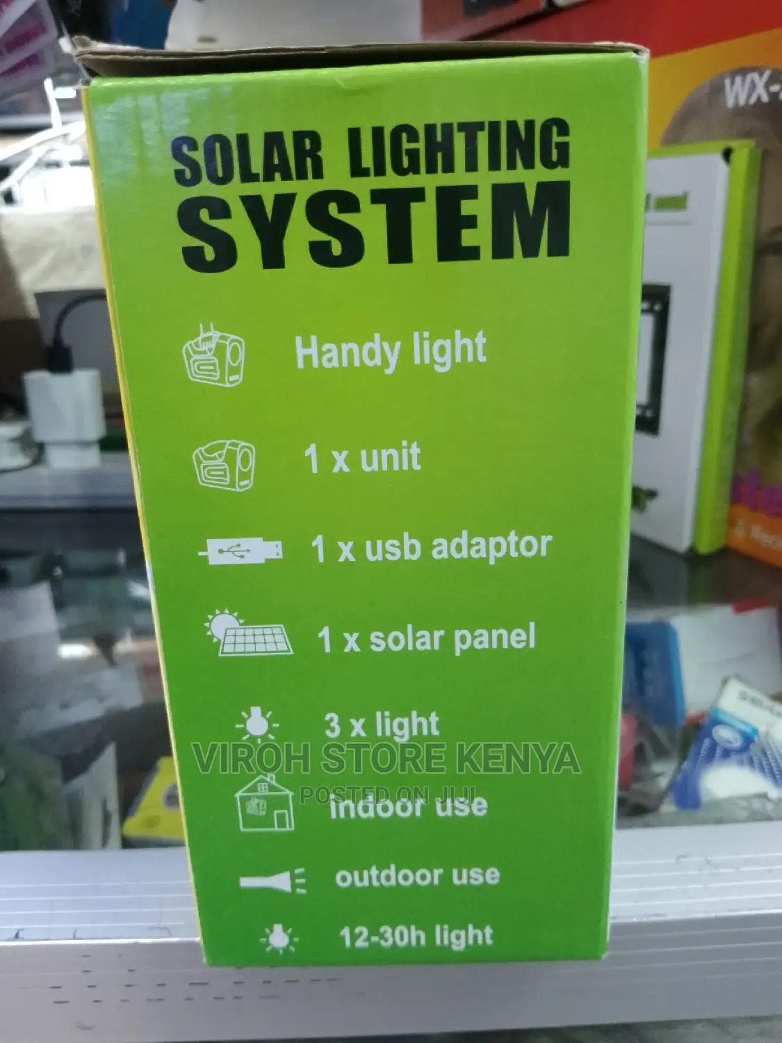 Complete Solar System 3 Bulbs + Solar + Battery + Cables