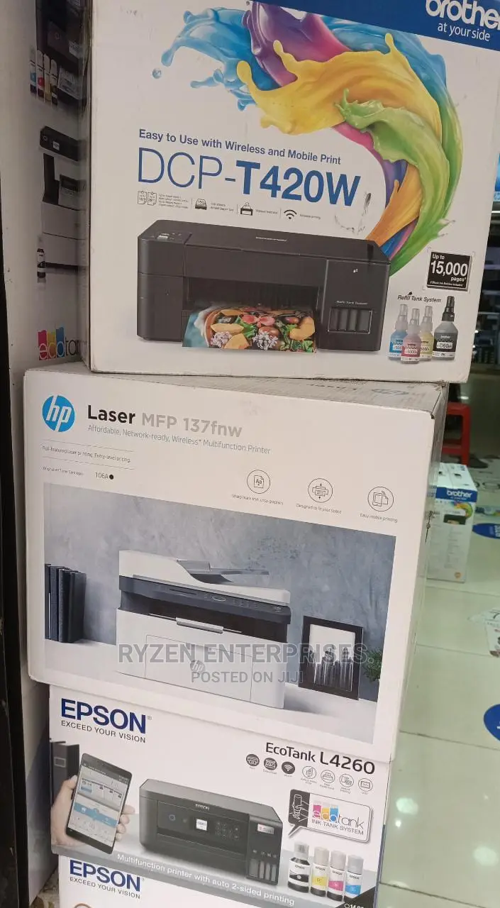 Hp 137fnw, Brother 420w Printer Available