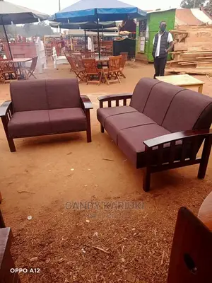 5 Seater Open Sofa With Mahogany Frame