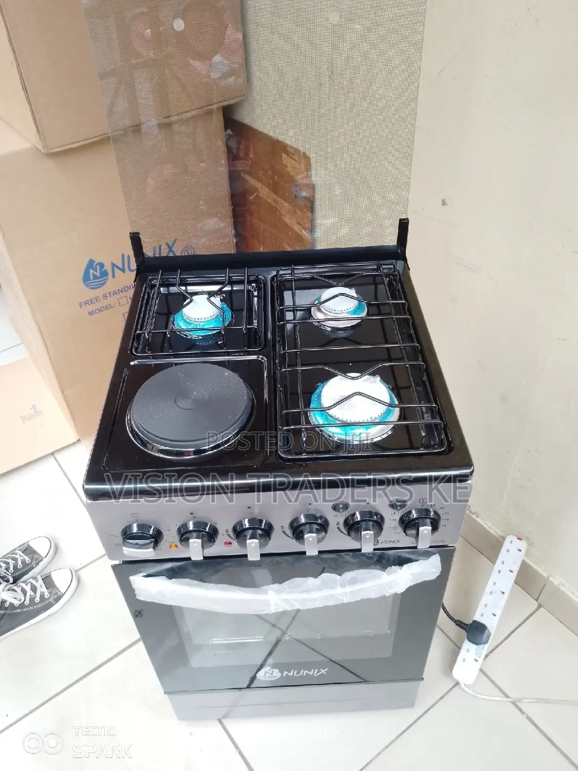 Brand New Nunix 50*55 3+1 Standing Cooker Electric Oven✓