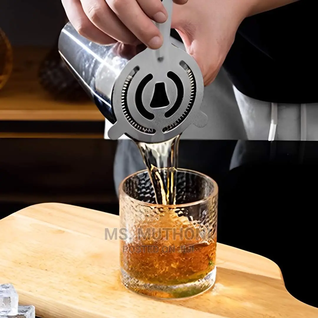 *Cocktail Shaker Bartender Kit With Stylish Wooden Stand