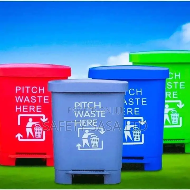 Multicolor Plastic Step Trash Bin