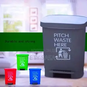 Multicolor Plastic Step Trash Bin
