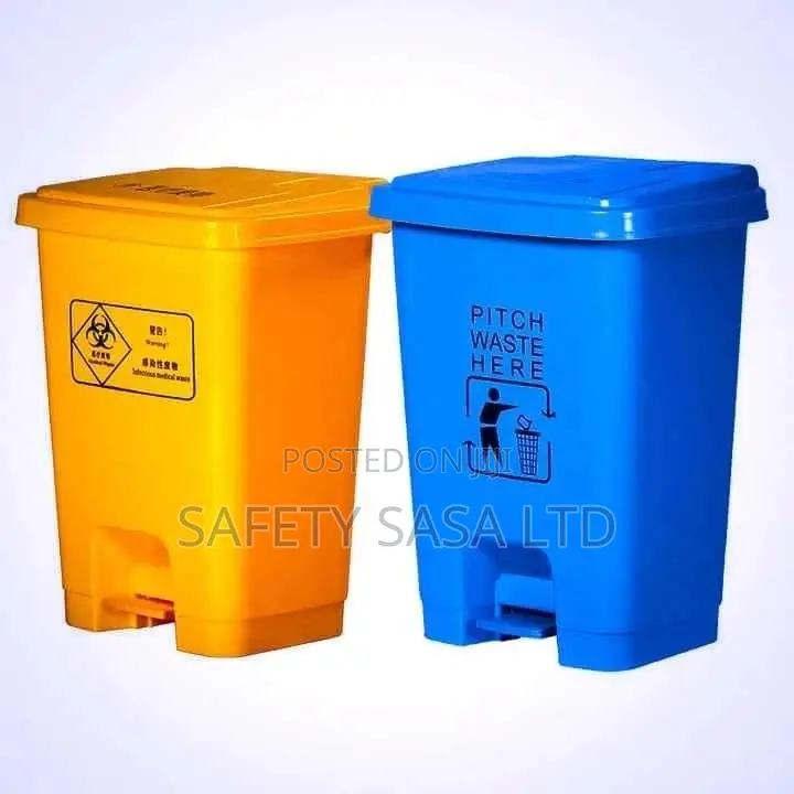 Multicolor Plastic Step Trash Bin