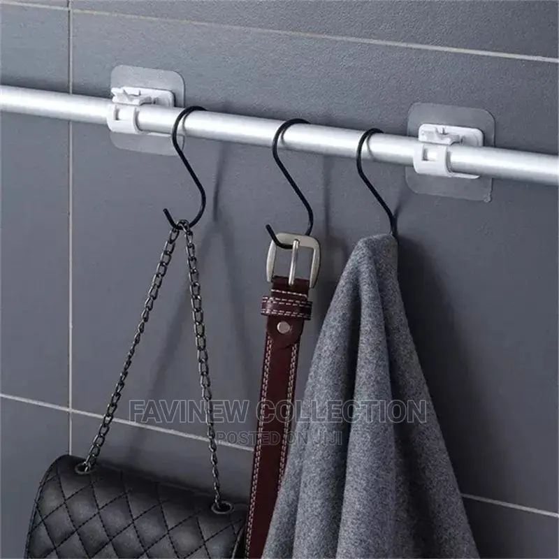 2pcs Adjustable Curtain Rod Holder Clamp Hooks