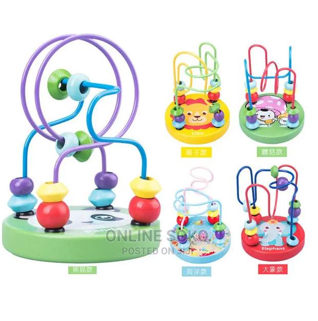 Kids Wooden Mini Cartoon Round Beads Early Educational Toys