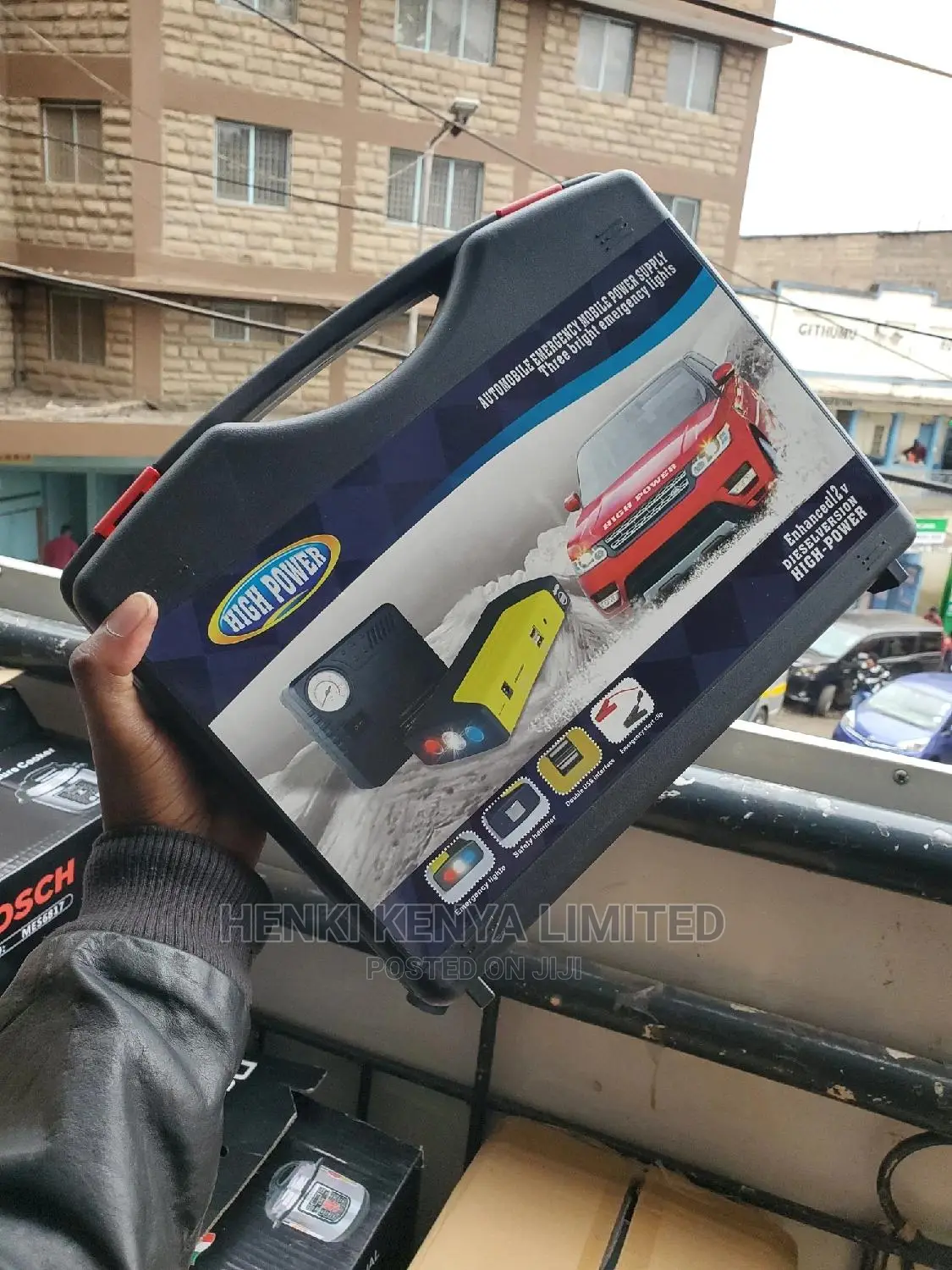 High Power Portable Car Jump Starter Kit and Air Compresor