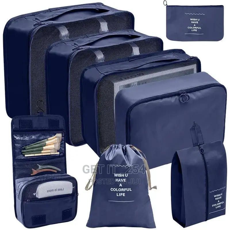 Oxford Material With Toiletry 8pcs Luggage Organizer