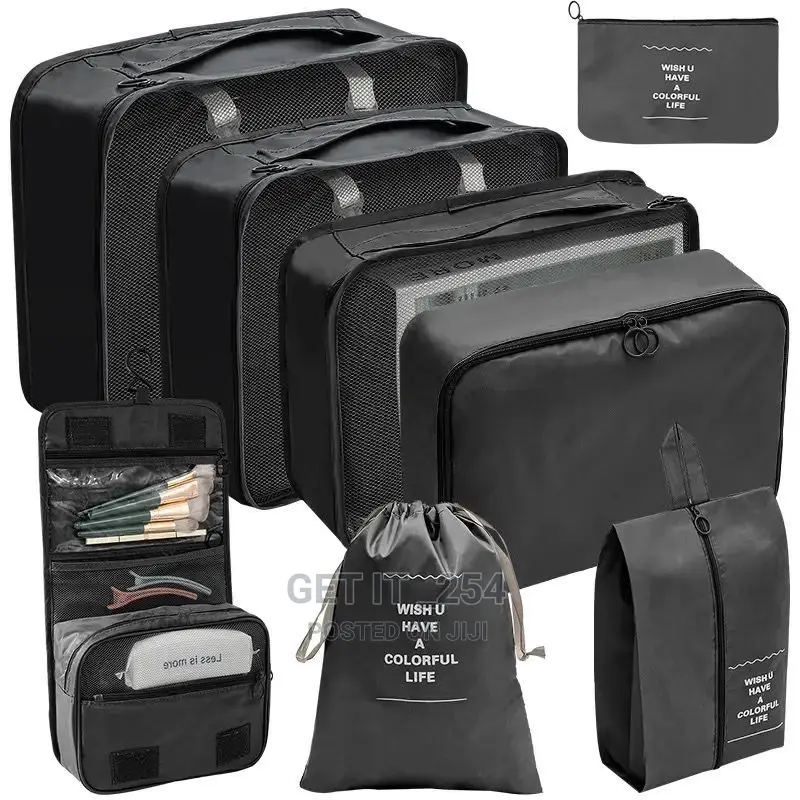 Oxford Material With Toiletry 8pcs Luggage Organizer