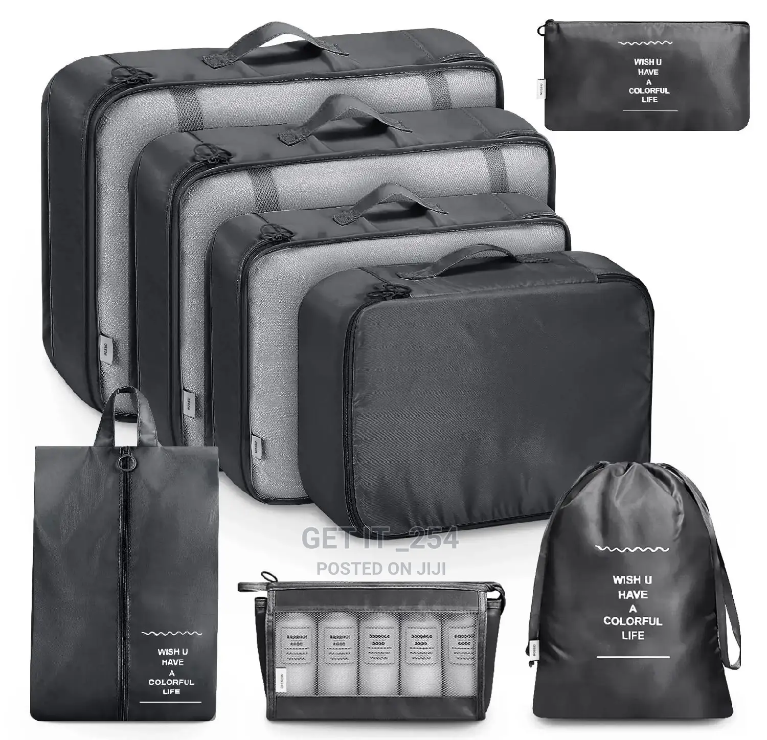 Oxford Material With Toiletry 8pcs Luggage Organizer