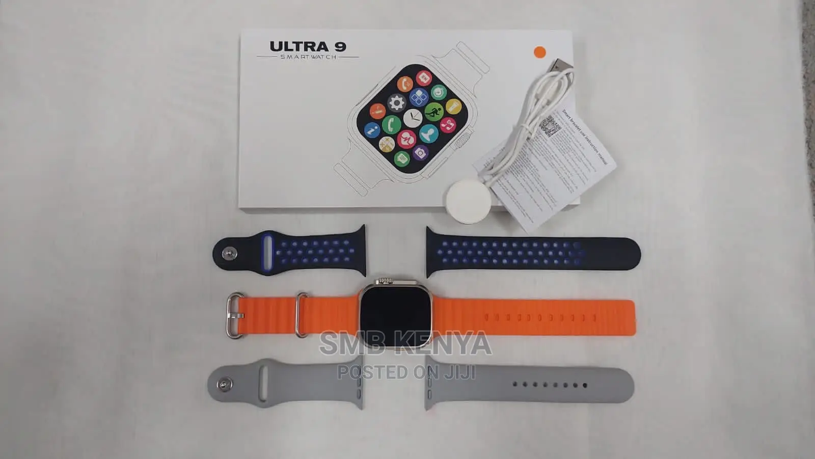 Smart Watch Ultra 9 With 3 Straps