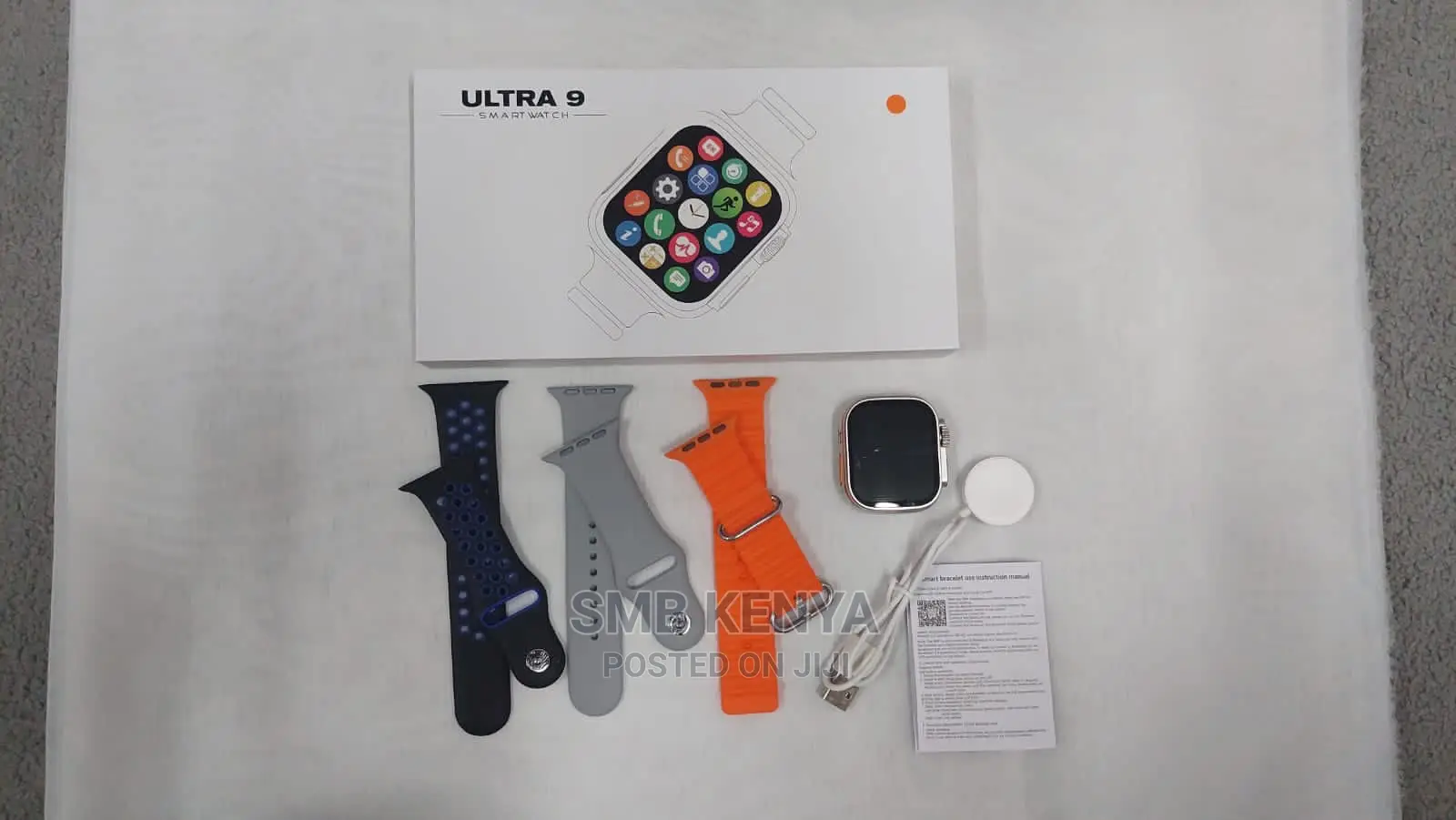 Smart Watch Ultra 9 With 3 Straps