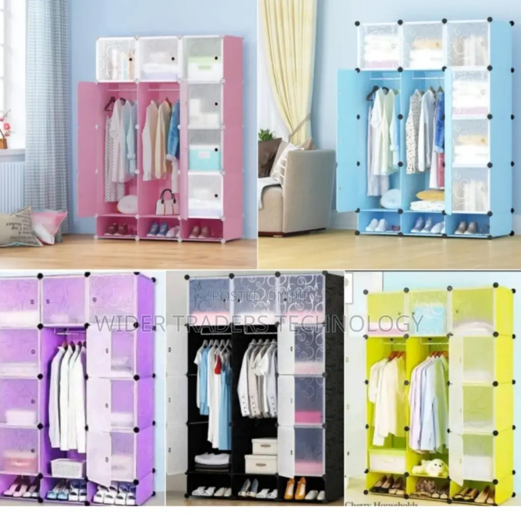 3 Columns DIY Wardrobe Large Capacity Assemble Wardrobe Home