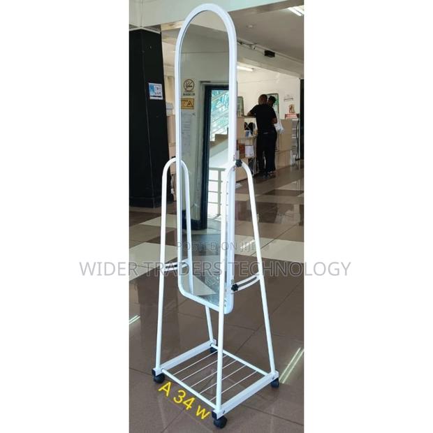 Dressing Mirror With Wheel and Shoe Rack