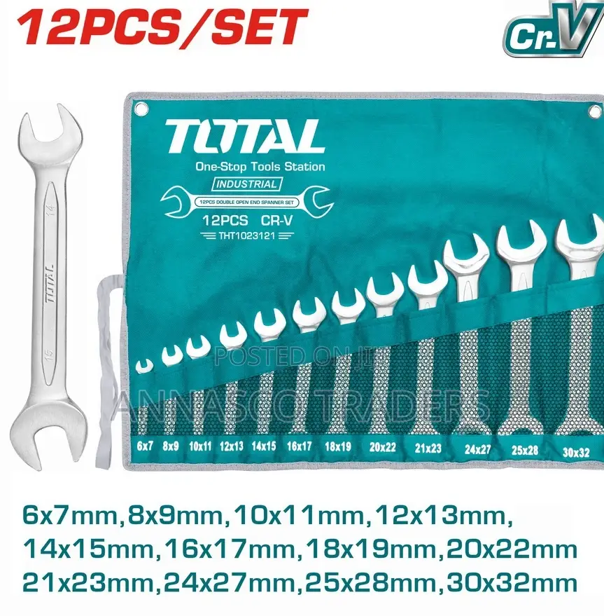 Total THTPCS Double Open End Spanner Set