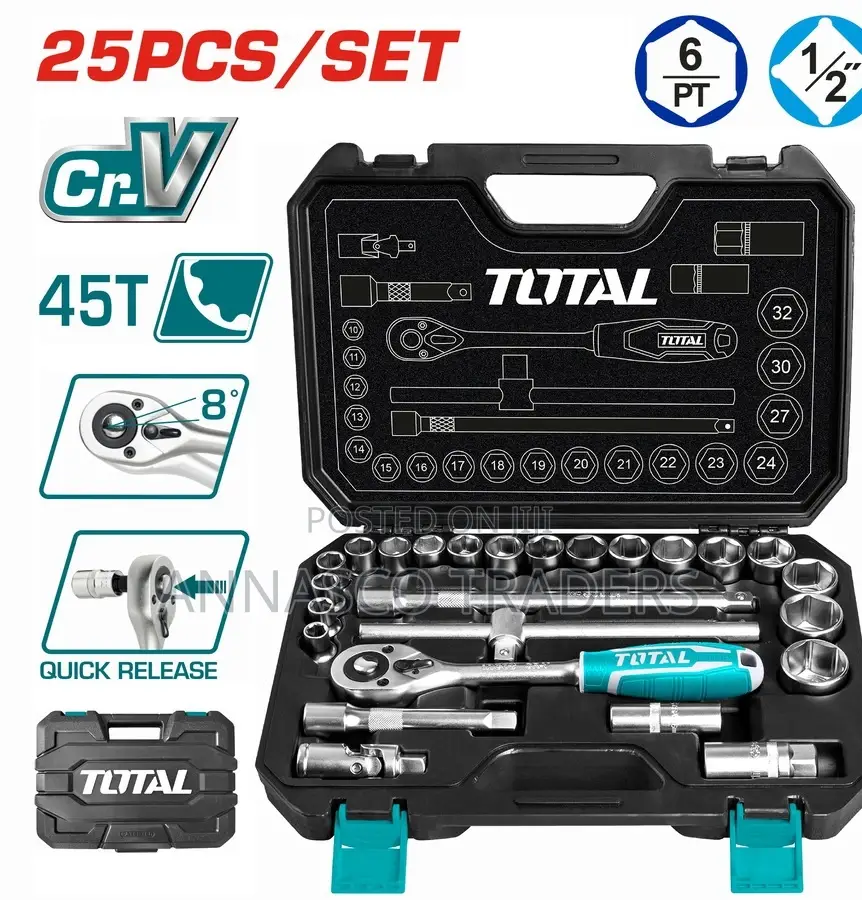 Total THT121251 25pcs 1/2" Socket Set