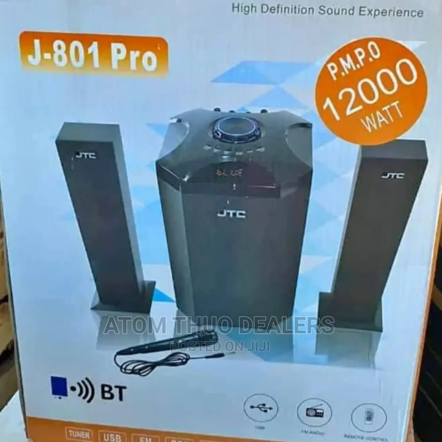 JTC 2.1ch Home Theatre-Bt/Fm/Usb-12,000w-Systemm.