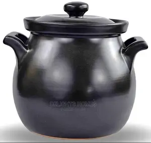 Heavy Ceramic Black Pot