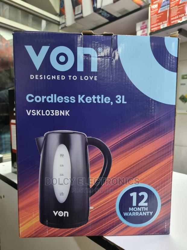 Von VSKL03BNK 3L Cordless Kettle