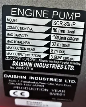 SCR-50HX Daishin Honda Water Pump 2 Inches GX160