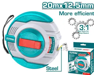Total TMT11206 Steel Measuring Tape 3:1 Gear