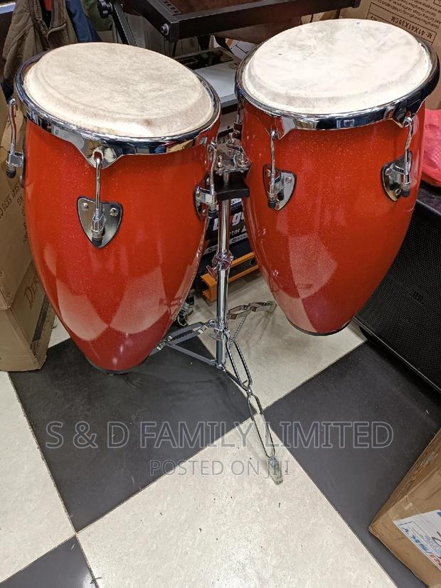 Red Premier Conga Drums - main view