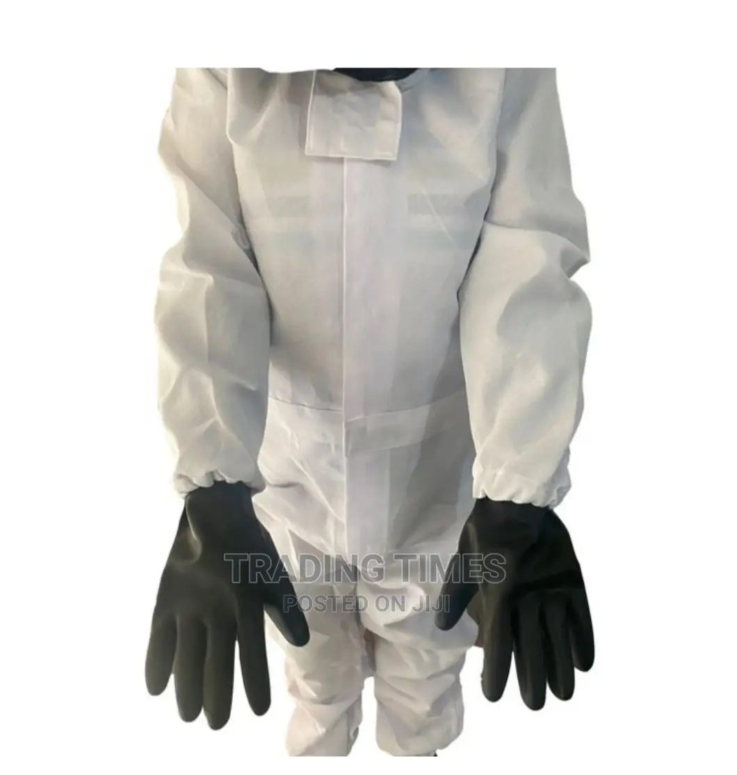 Bee Harvesting Gear With Red Rubber Gloves