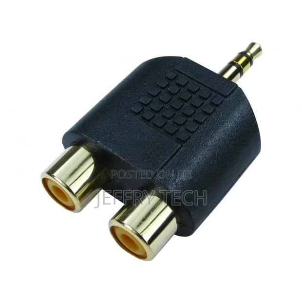 3.5mm Jack to 2 RCA Adapter Twin Phono Y Splitter Stereo Mal