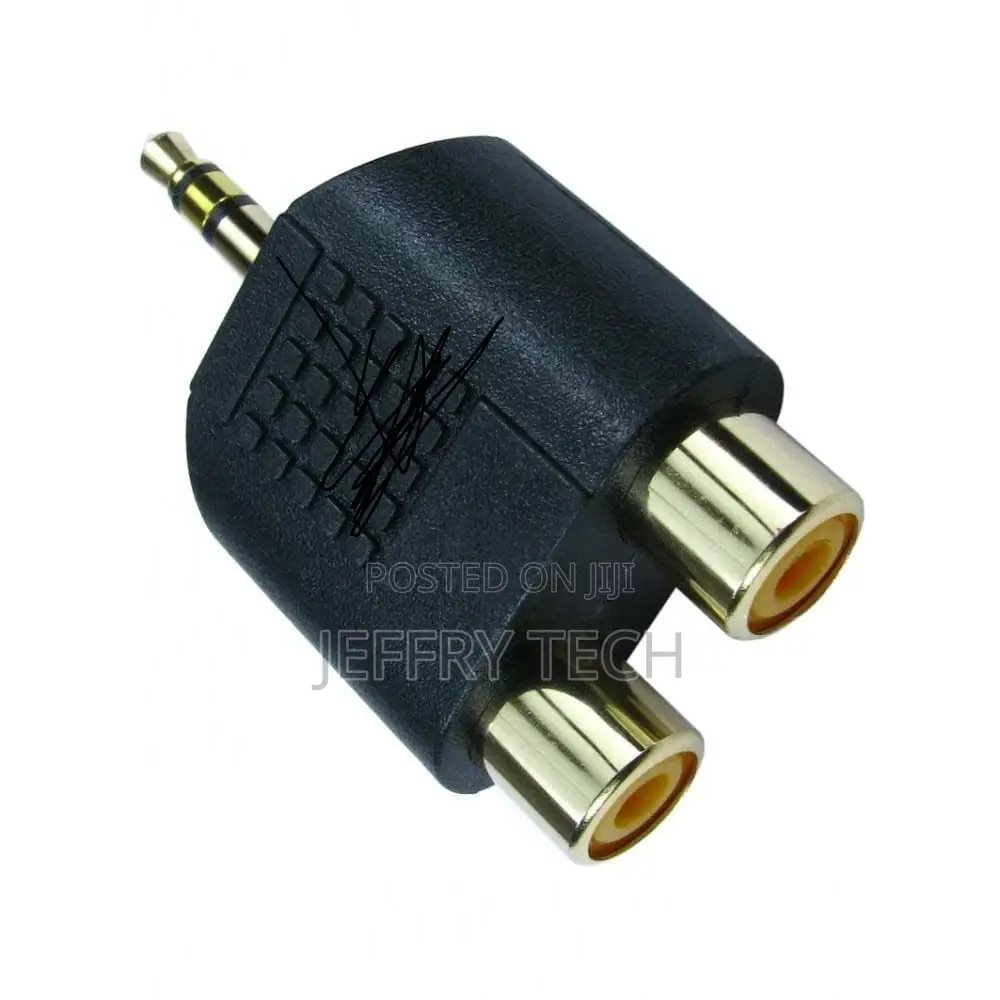 3.5mm Jack to 2 RCA Adapter Twin Phono Y Splitter Stereo Mal