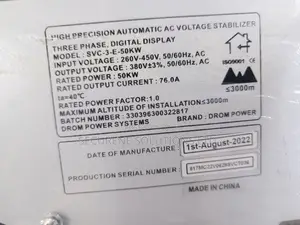 Automatic Voltage Stabilizer 3 Phase Digital Display 50kw