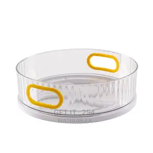 Lazy Susan Rotating Organizer With Golden Handles