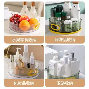 Lazy Susan Rotating Organizer With Golden Handles
