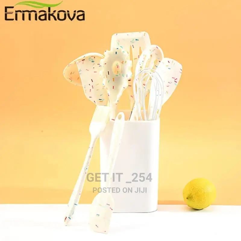 White Marble Silicone Spoon Set .