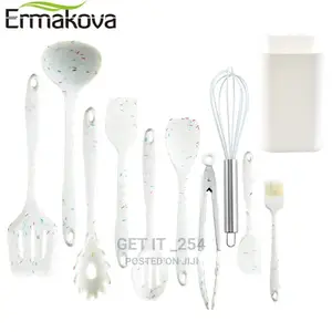 White Marble Silicone Spoon Set .