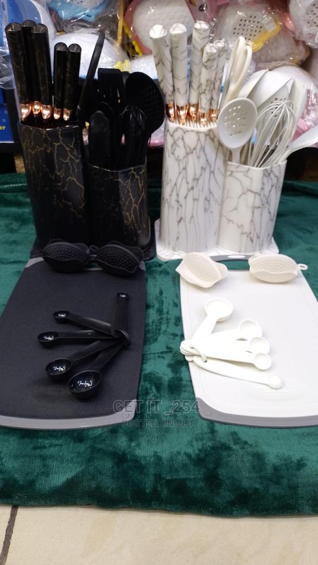 25 Pcs Marble Silicone Spoon Set