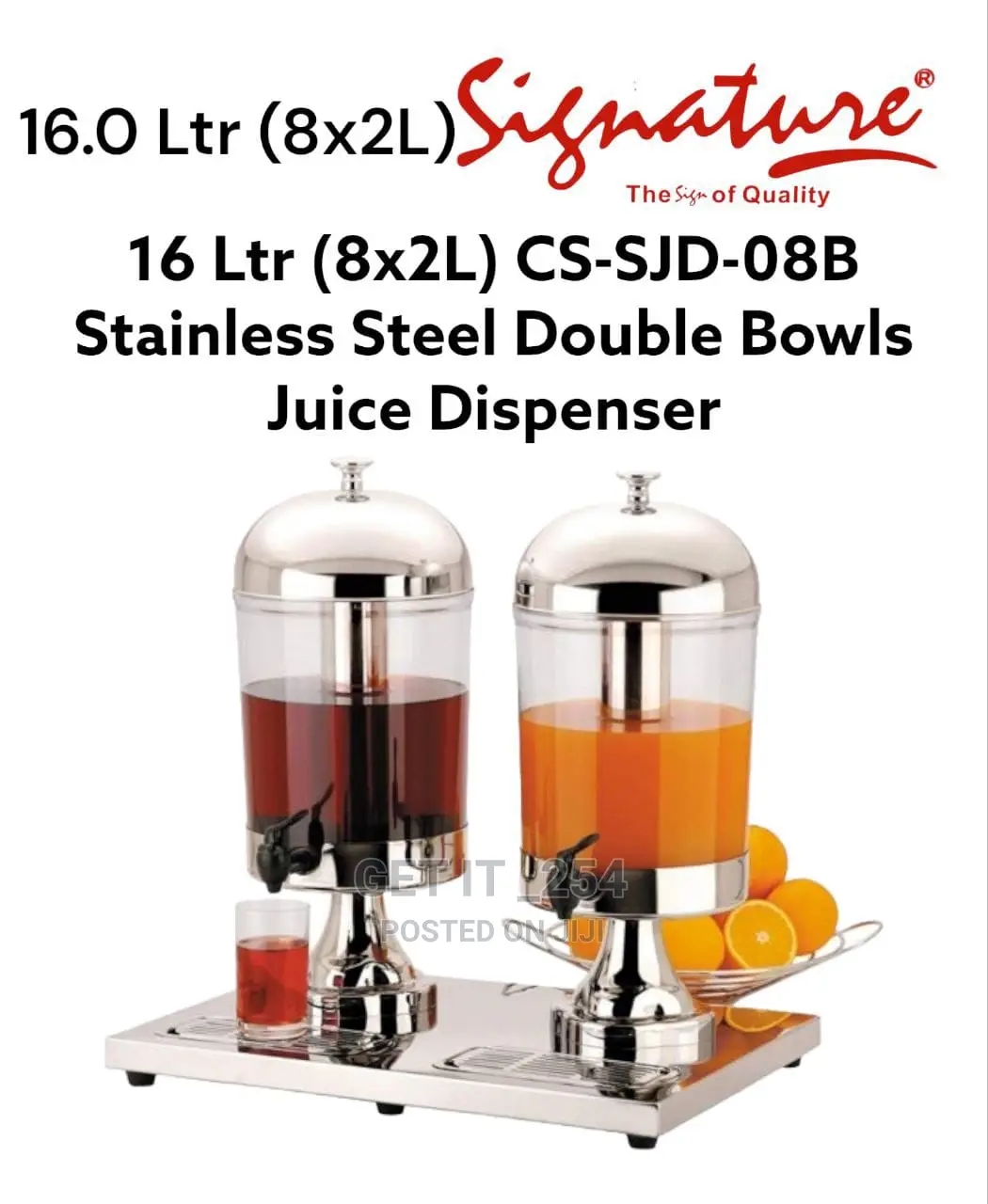 16.0 Ltr (8 X 2 Ltr) Double Juice Dispenser
SC-SJD-0