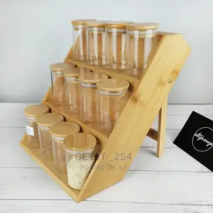 12pcs Airtight Glass Spice Jars With Bamboo