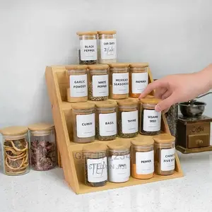 12pcs Airtight Glass Spice Jars With Bamboo
