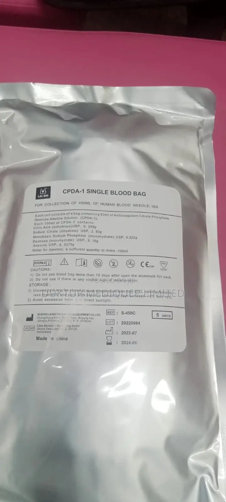 Single Blood Bag 450ML