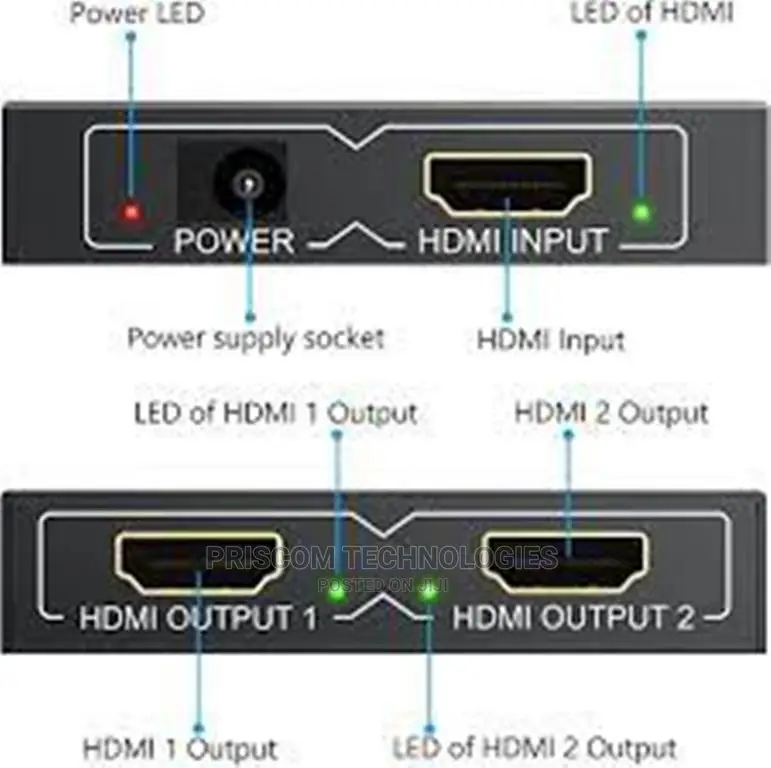1X2 HDMI Splitter, HDMI Splitter 1080p, Splitter 1 in 2 Out
