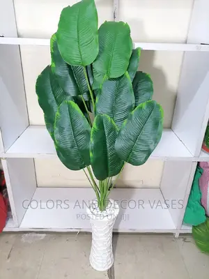 Plant Banana Artificial With Vase on Offer