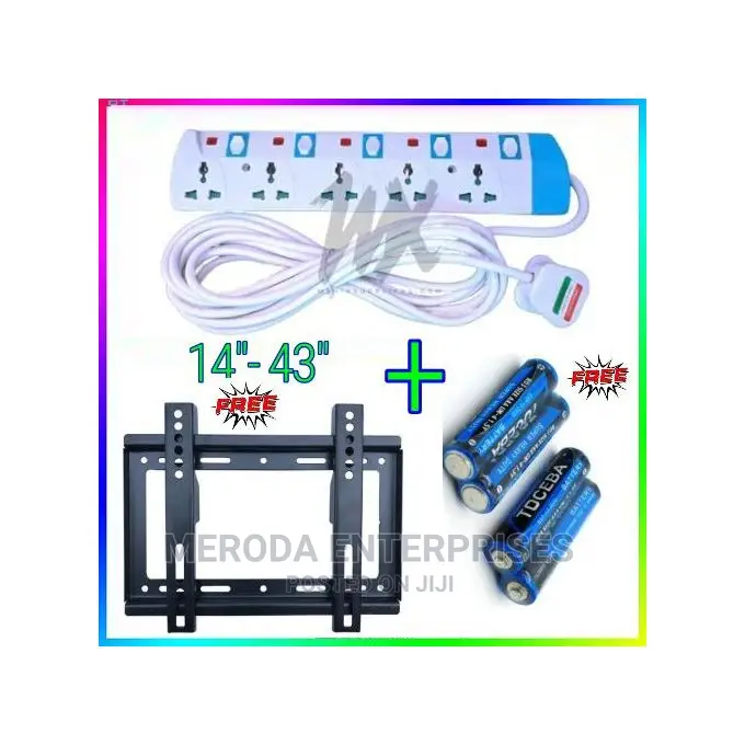 Power King 5 Way Extension + Free 14" to 43" TV Wall Mount