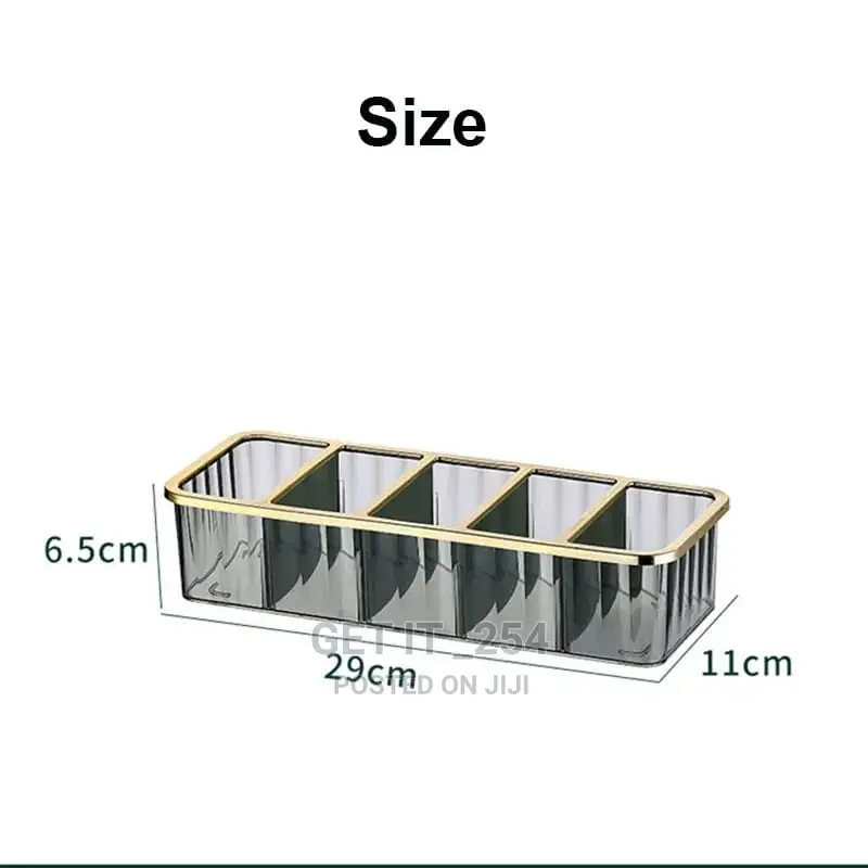 5-Grid Layered Cosmetic Organizer