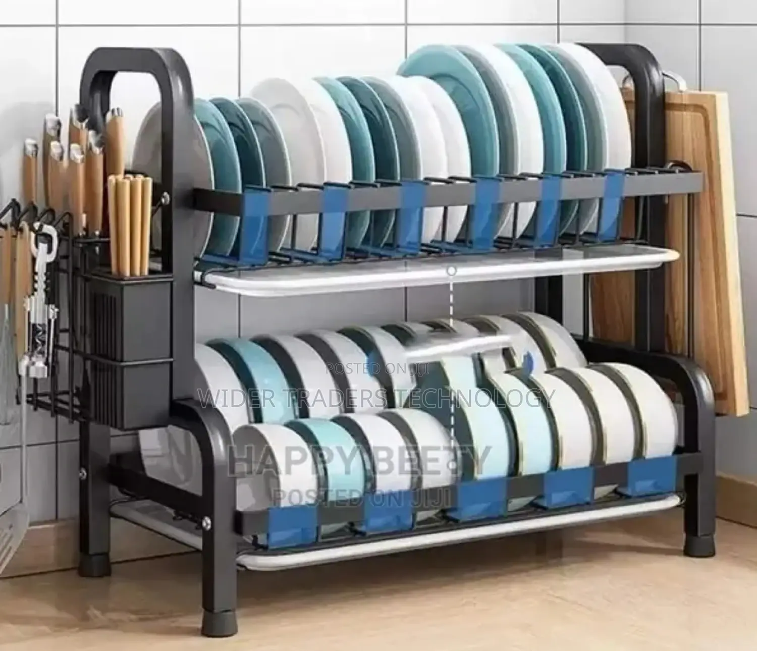 Heavy Duty 2-Tier Dish Rack With Cutlery Holder