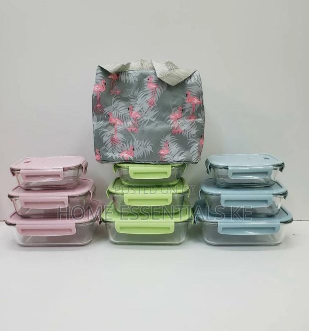 Glass Snack Box Lunch Bag-500,750,1050ml Microwave Safe