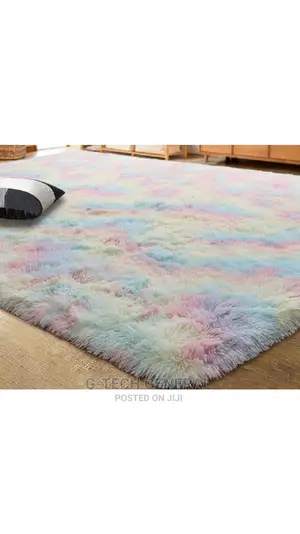 Patched Fluffy Carpet,5*8 in Size-Cream