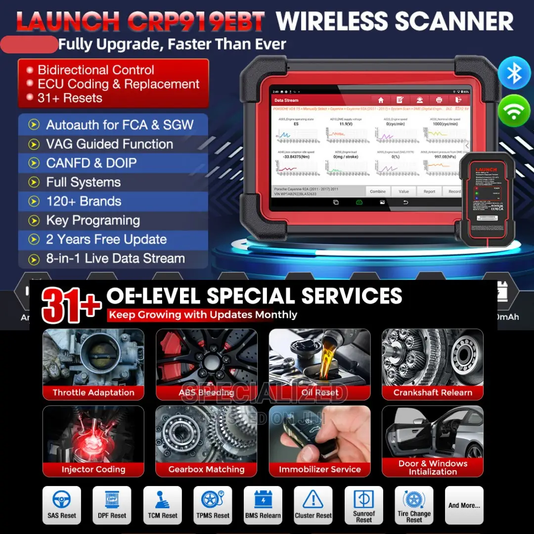 Launch X431 Crp919-Bt Wireless Vehicle Diagnosis Scanner